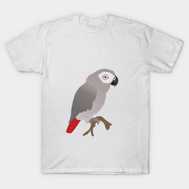 Cute African grey parrot vector T-Shirt by Bwiselizzy